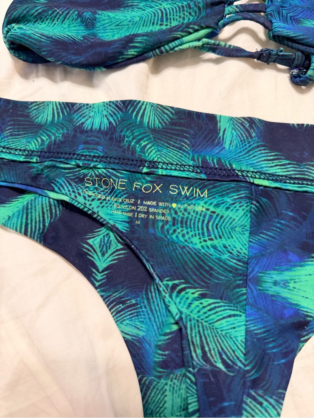 Stone Fox Swim Teal & Navy Palm-Print Bikini - Picture 2 of 5